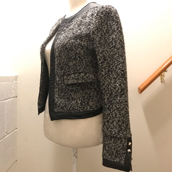 Sparkle & Fade cropped jacket Leather Trim Small - Picture 3 of 8